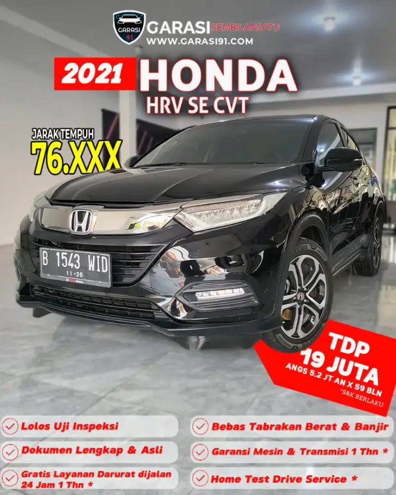‼️[ TDP 19 Jt ] ‼️HRV SE 1.5 Cvt 2021