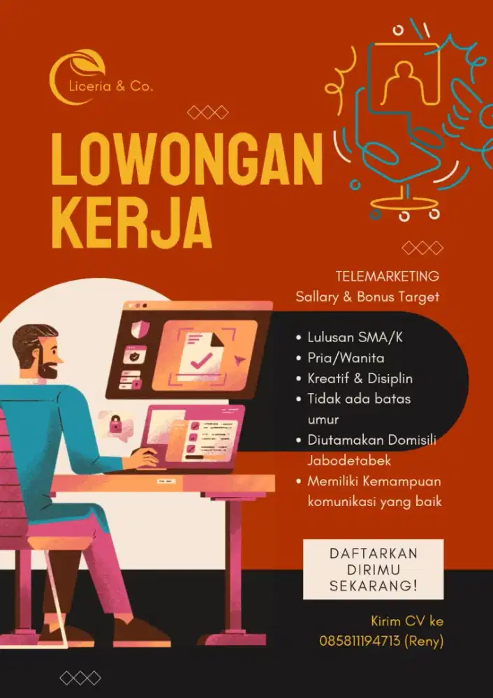 Di butuhkan segera staff telemarketing