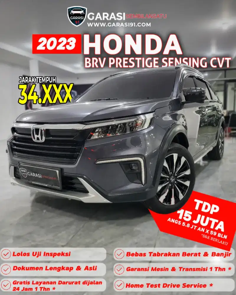 ‼️[ TDP 15 Jt ]‼️ BRV prestige sensing Cvt 2023