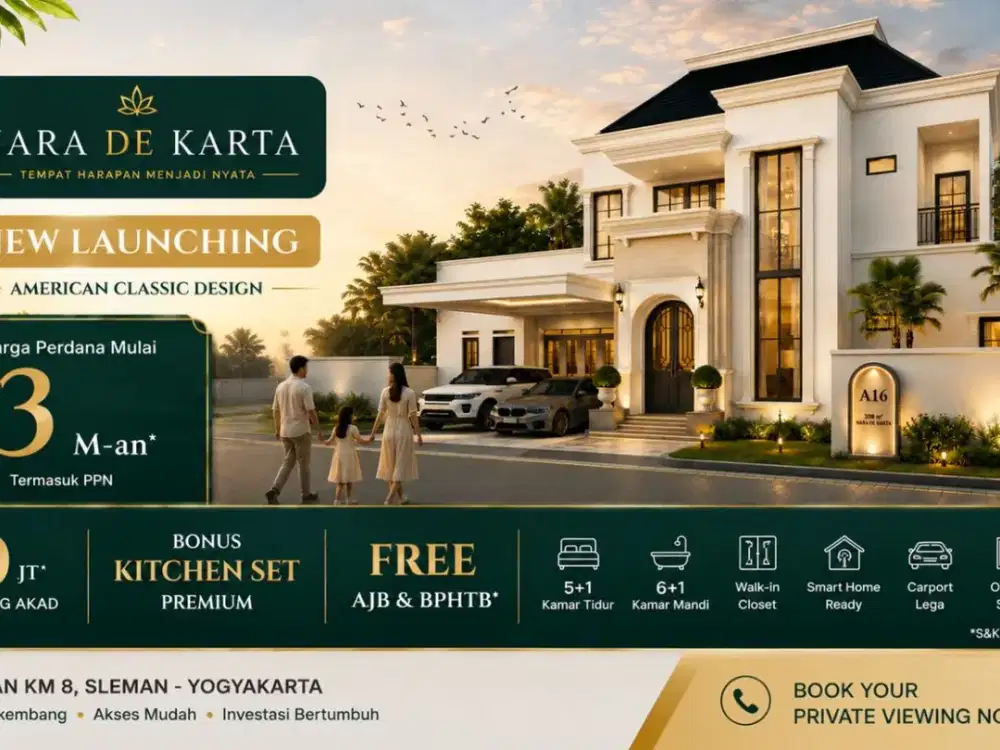 Rumah Dekat Tugu Jogja Tipe Besar 2 Lantai American Classic