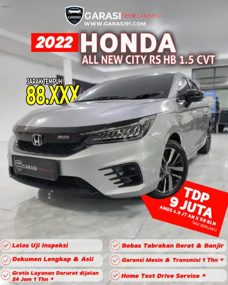 ‼️[ TDP 9 Jt ]‼️ All new City RS HB Cvt 2022