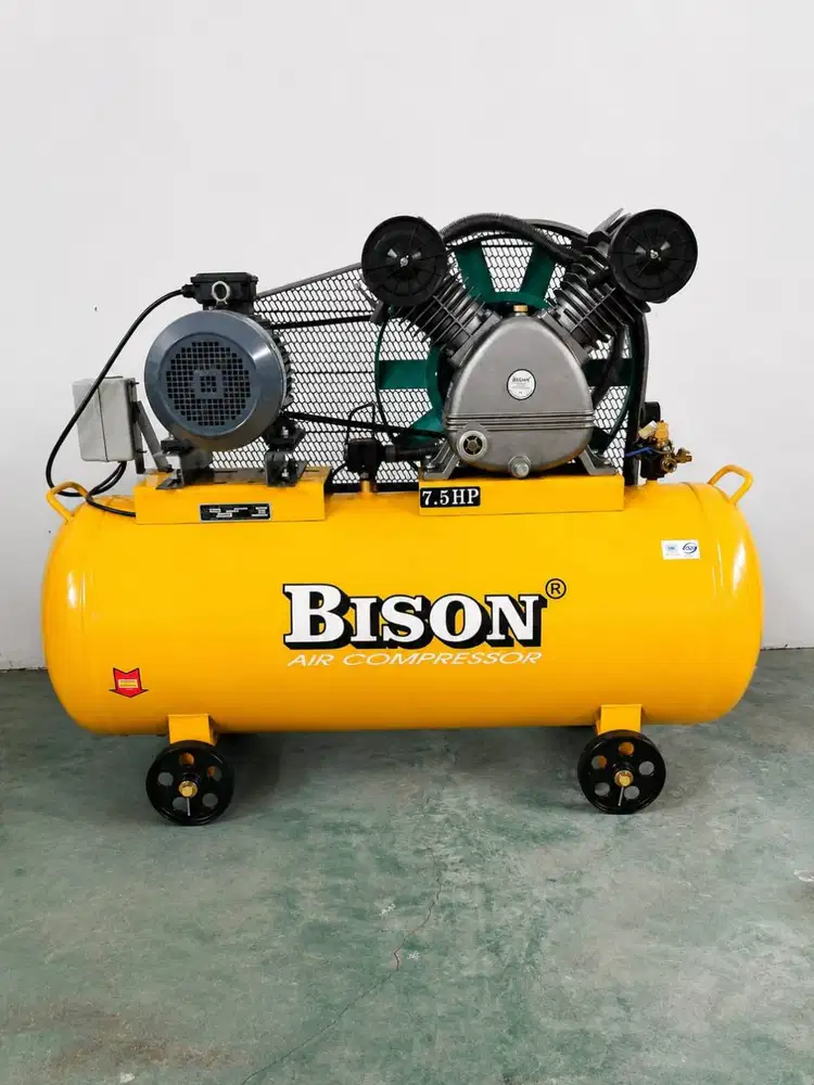 Dijual Compressor Bison 7,5hp 8bar + oli sintetis 190° c/w dinamo