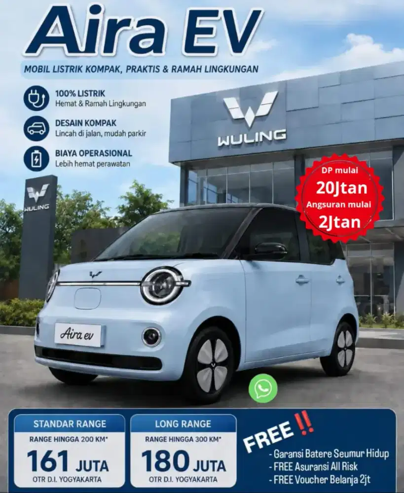 PREBOOK WULING AIRA EV HARGA LAUNCHING DP MINIM