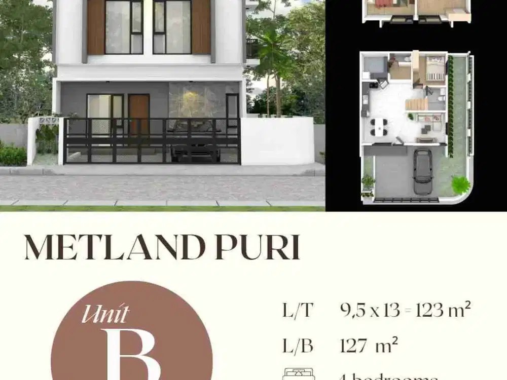 Dijual rumah 2 lantai lt 9*13 cluster katleya asri Metland puri Cipondoh Tangerang