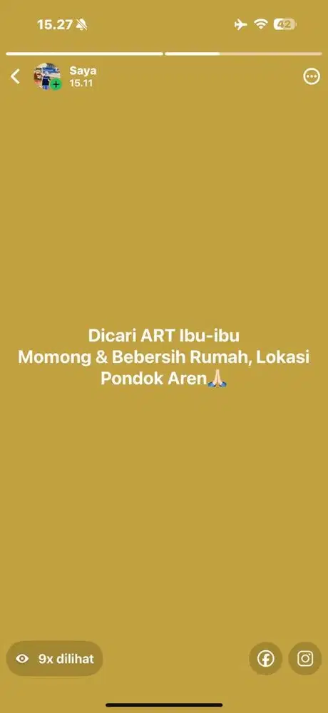 Dicari ART/ Asisten Rumah Tangga