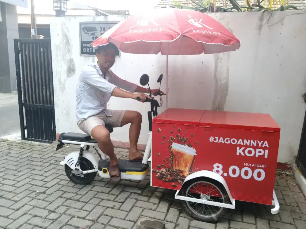 Dibutuhkan barista kopi keliling sepeda listrik