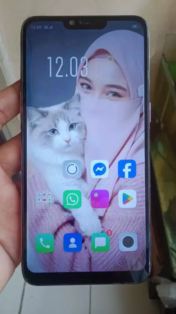 Oppo A3s 4G 6/128 layar 6.2 inchi mulus tt/barter
