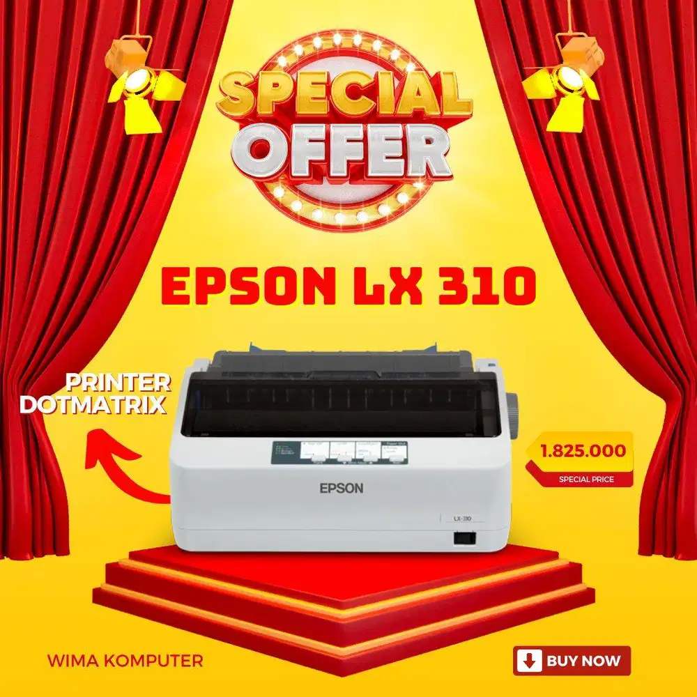 PRINTER EPSON DOT MATRIX LX-310 Full Set Dus Garansi N-SW