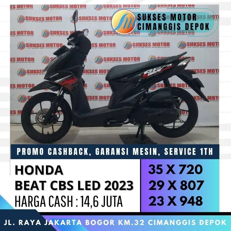 HONDA BEAT SPORTY CBS 2023 CASH KREDIT DP 600 CICILAN RINGAN