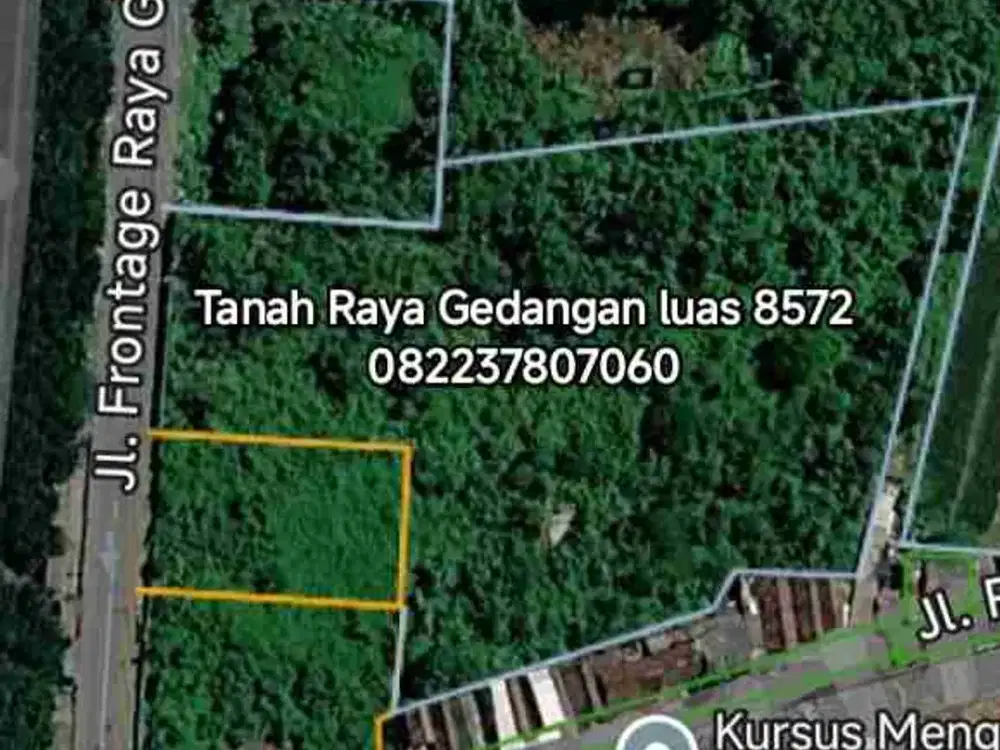Tanah komersial Area Frontage Gedangan