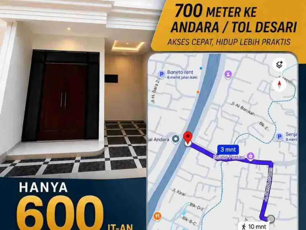 Rumah Cluster Murah di Ciganjur Jagakarsa Jaksel Akses Mobil