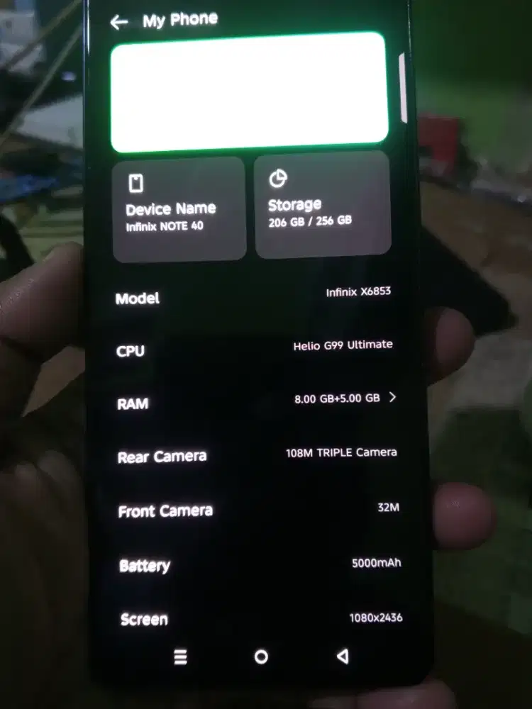 Infinix note 40 16/256 seken