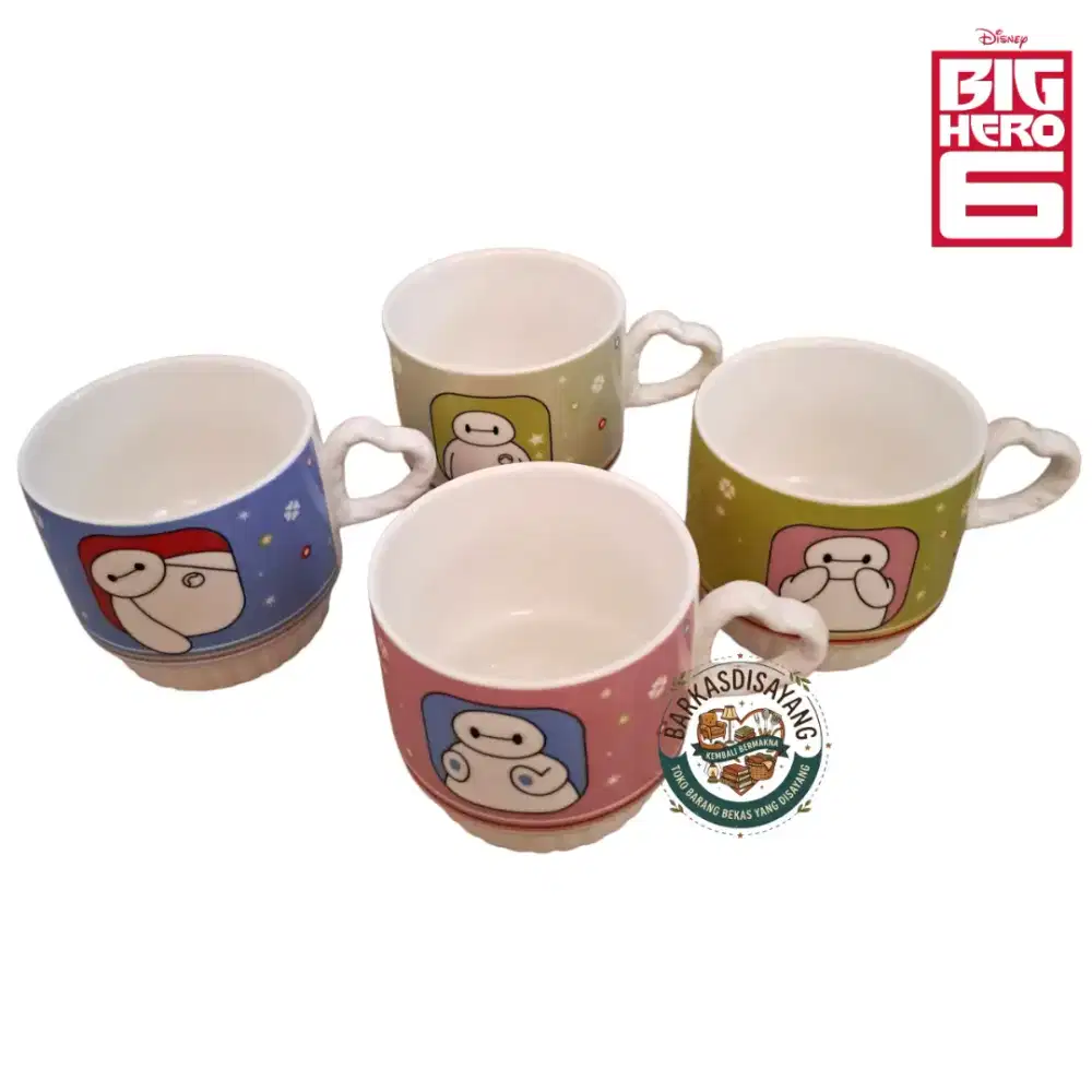 JUAL MURAH 4PCS MUG CANGKIR KERAMIK GAMBAR BAYMAX