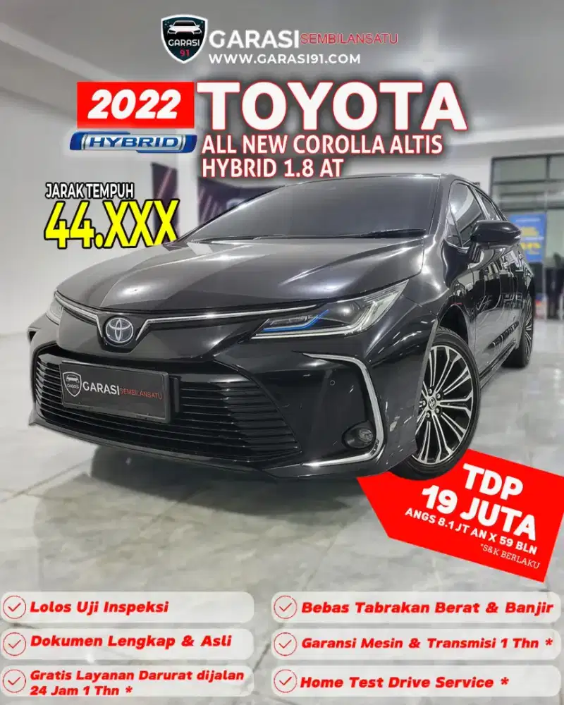 ‼️[ TDP 19 Jt (nego) ] ‼️All new Corolla Altis Hybrid At 2022