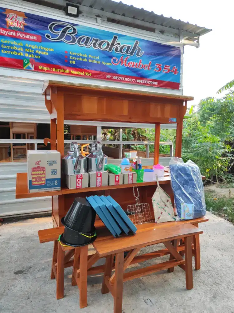 Gerobak Angkringan Bakso Mie Ayam PeceL Bubur Sate Martabak Ronde dlL