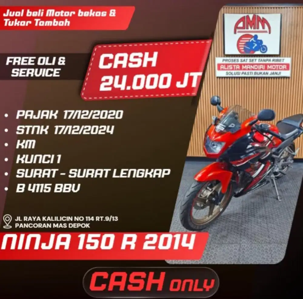 NINJA 150 R 2014 CASH ONLY ALISTA