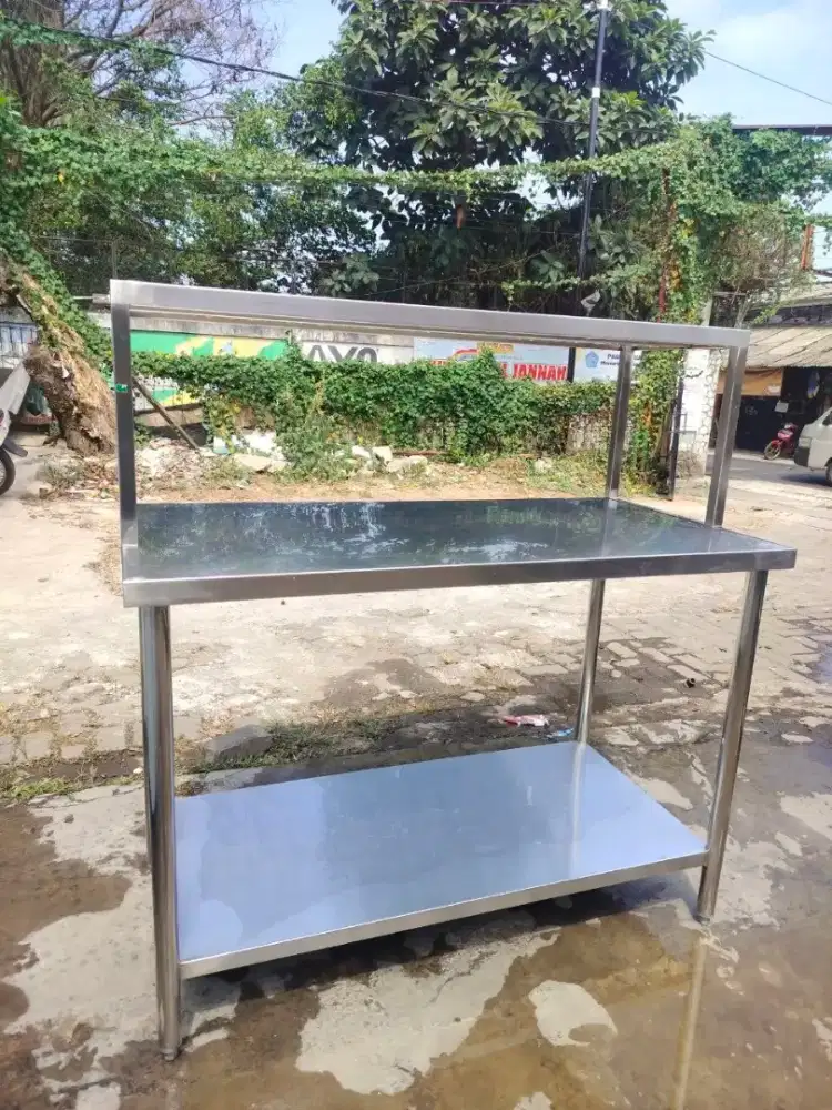 Meja stainlees 2s upperself 120 x 60 x 85