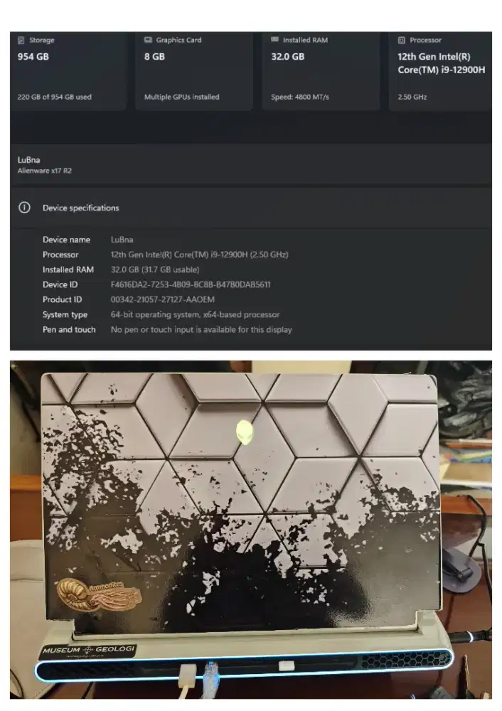 Laptop premium dell alienware