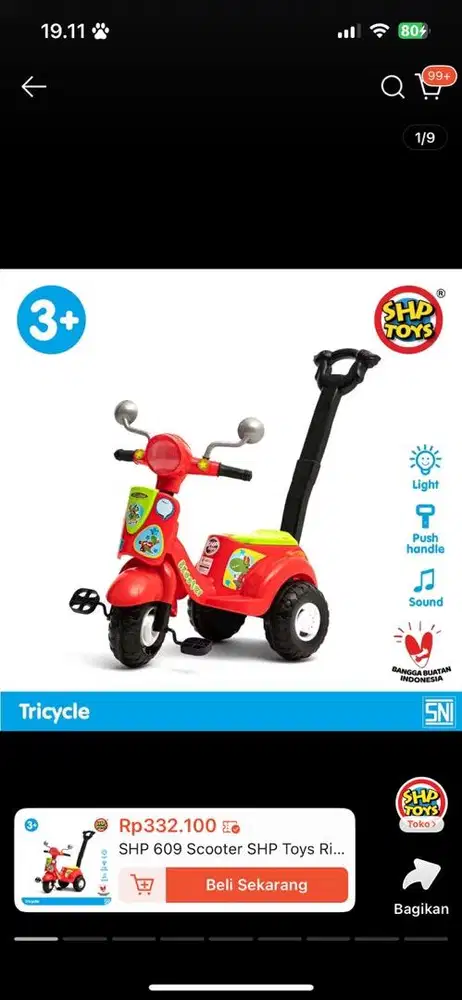 mainan anak speda plastik(scooter by SHP toys)