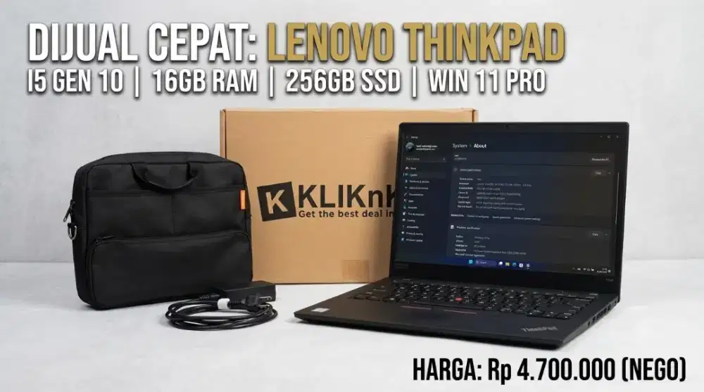 [DIJUAL] Lenovo ThinkPad i5 Gen 10 – RAM 16GB / SSD 256GB