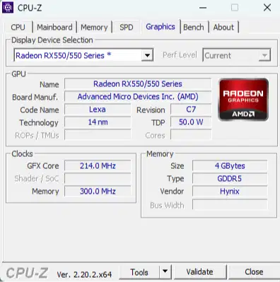 AMD Radeon RX 550 (4 GB)