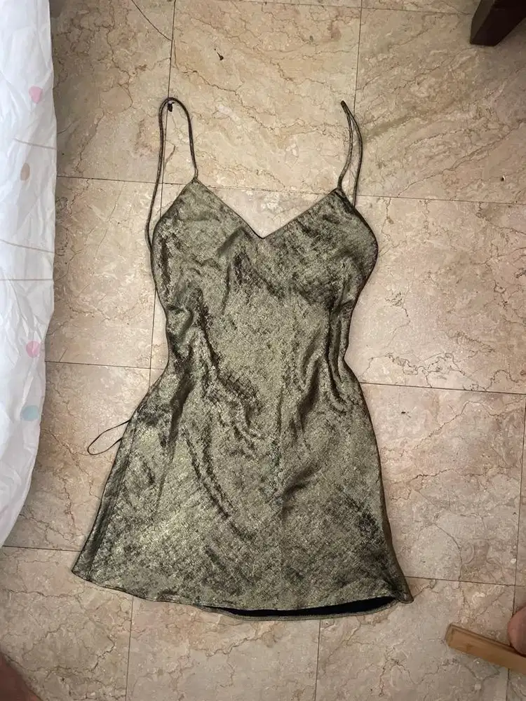 zara sparkly gold and black dress