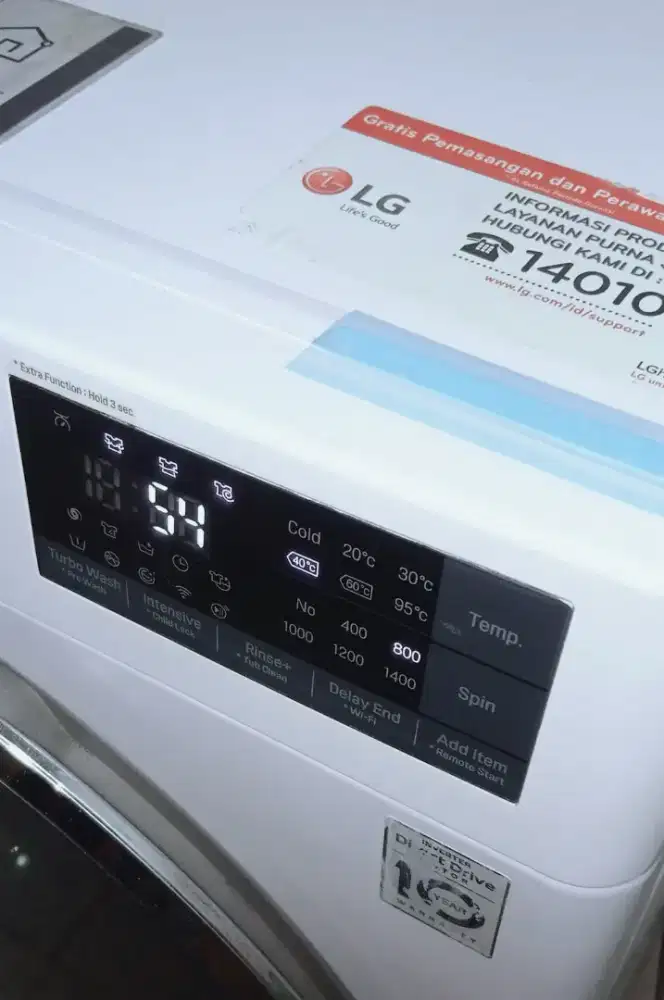 Jual cpt mesin cuci frontloading LG 9kg suport wifi,normal,nego