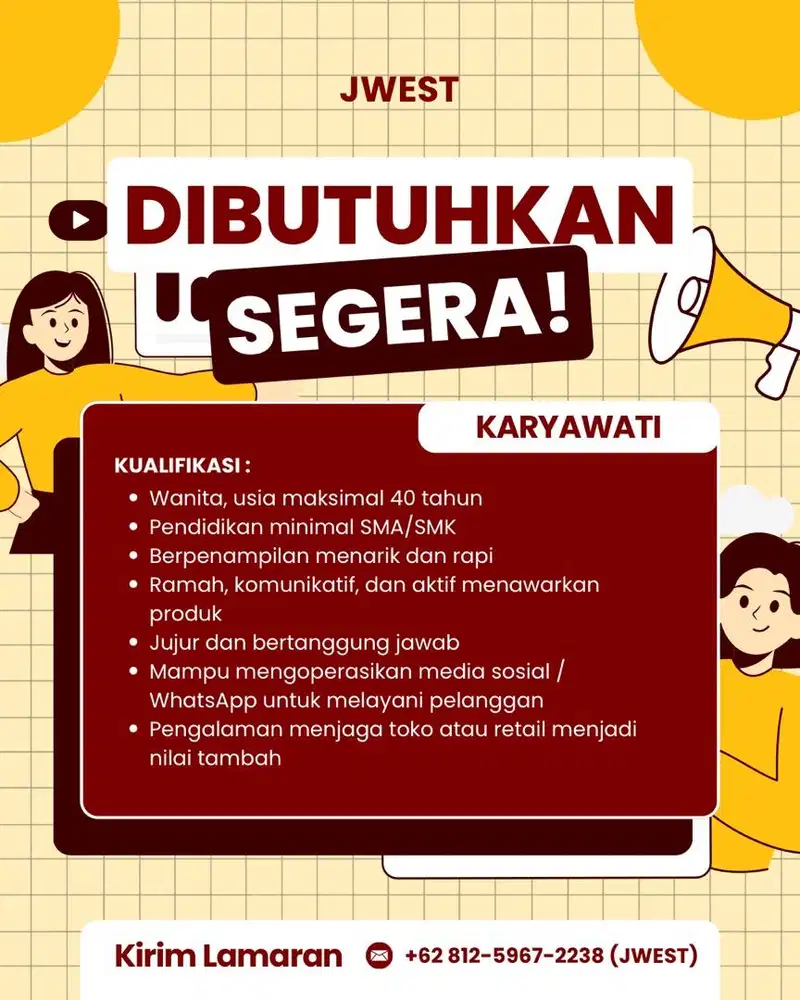 LOWONGAN KERJA SPG TOKO TAS