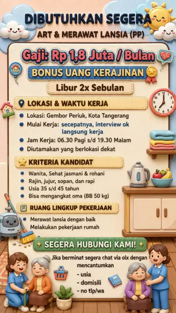 DIBUTUHKAN ART+MERAWAT LANSIA (PP)