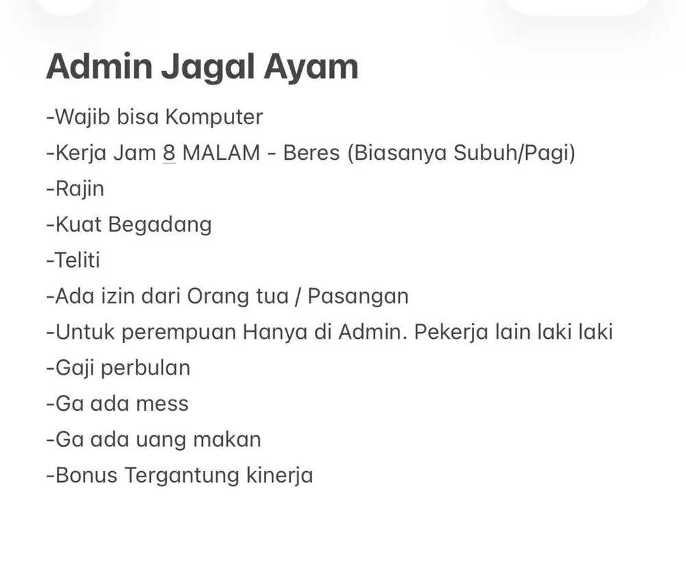 Admin Jagal (Pemotongan Ayam)