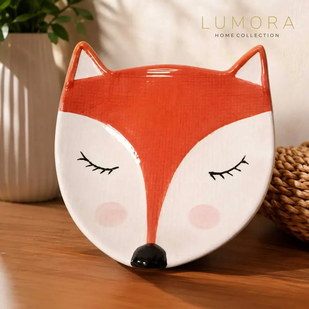Piring Keramik Fox Lucu Premium Motif Rubah 90rb Baru