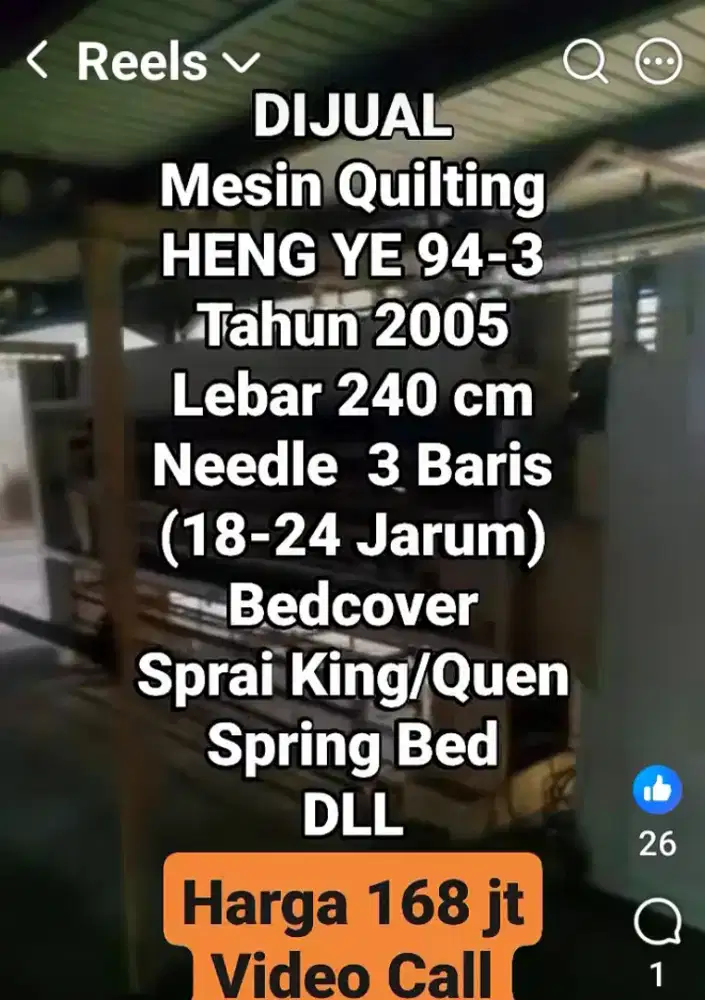 DIJUAL MESIN QUILTING TAHUN 2005, SIAP ANGKAT- LOKASI BEKASI