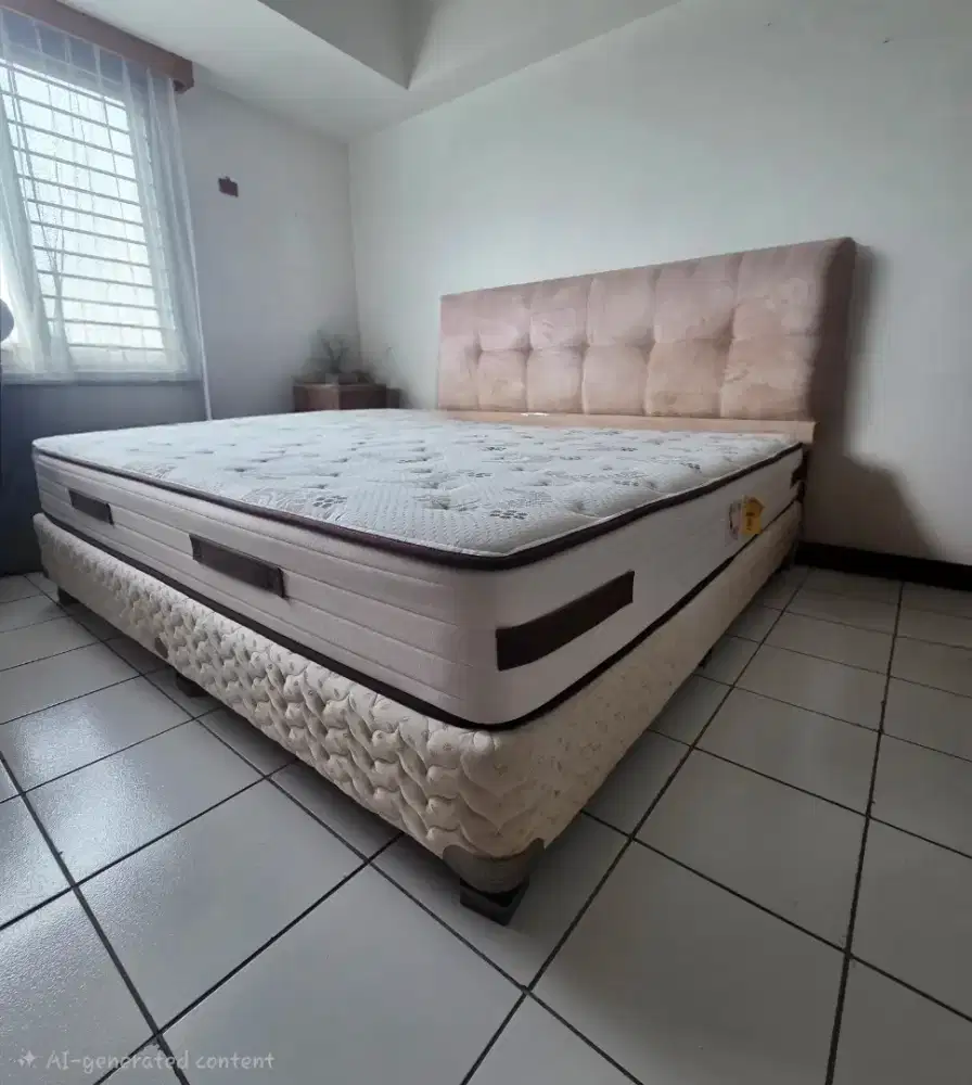 Kasur mewah Seally  200x200 cm + headboard dan dipan,kondisi bagus
