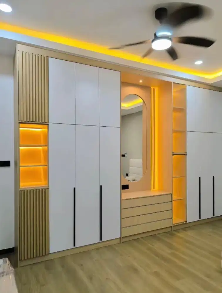 interior desain kitchen set kamar set wardrobe lemari backdrop tv