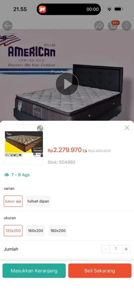 Di Jual spring bed American  Luxury