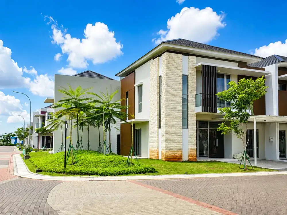 Rumah Hoek Springlake PIK 2 13x15 195m2 4KT Tahap 1 Semi Furnish