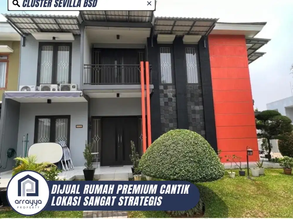 DIJUAL RUMAH CANTIK POSISI HOOK LINGKUNGAN ASRI DI SEVILLA BSD (GLB158)