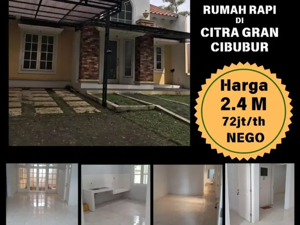 DIJUAL DAN DISEWAKAN RUMAH DI CITRA GRAND CIBUBUR