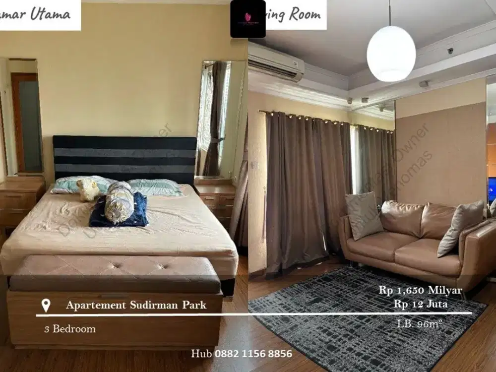 Dijual dan Disewakan Apartement Sudirman Park High Floor 3BR Full Furnished