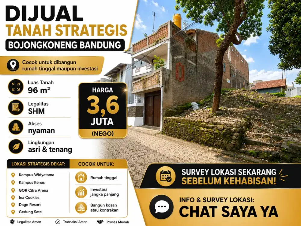 Tanah Strategis Bojongkoneng Cocok Untuk Investasi