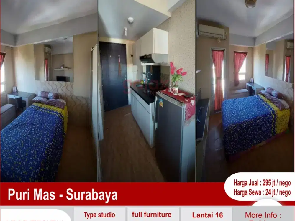 Apartemen Studio Furnish Puri Mas Surabaya