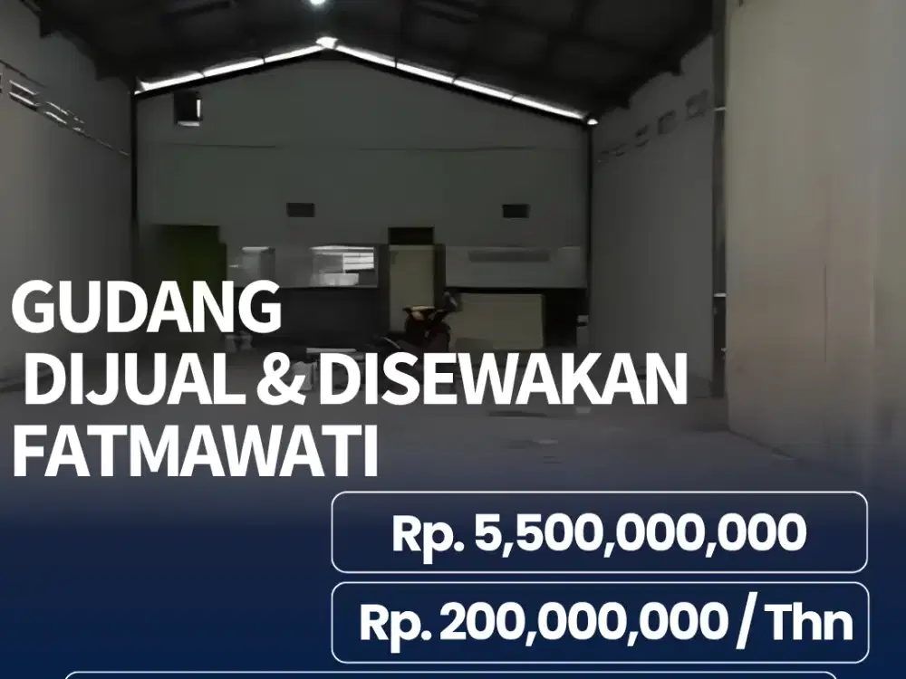 Dijual / Disewakan Gudang Siap Pakai di Jalan Fatmawati Semarang – Sertifikat HM