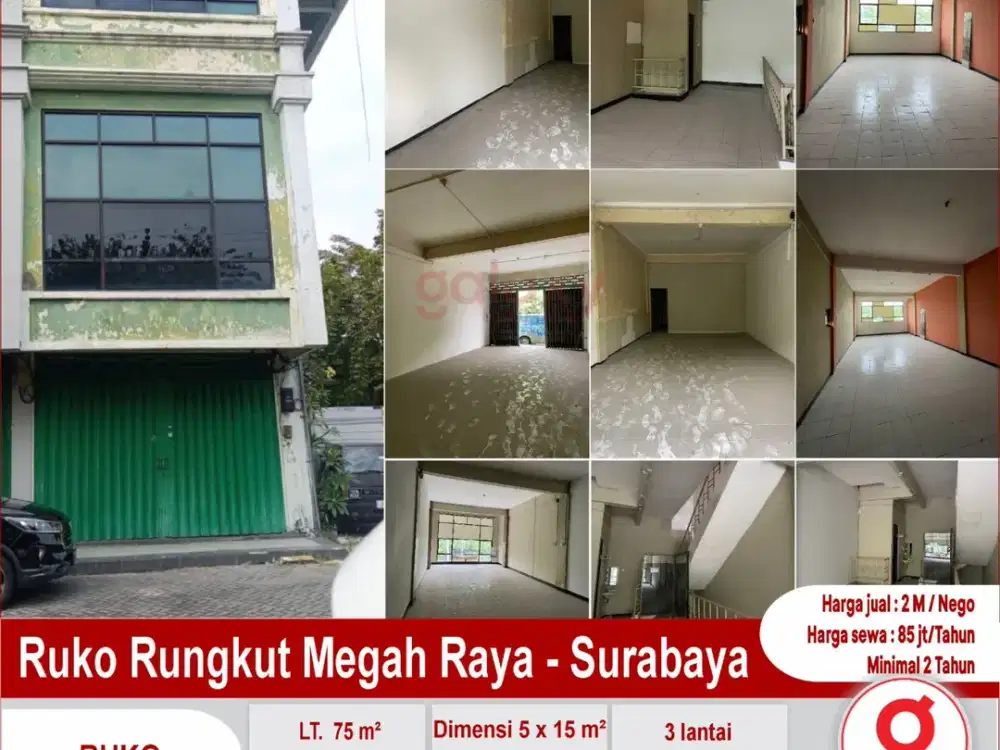 Ruko 3 Lantai Di Ruko Rungkut Megah Raya Surabaya