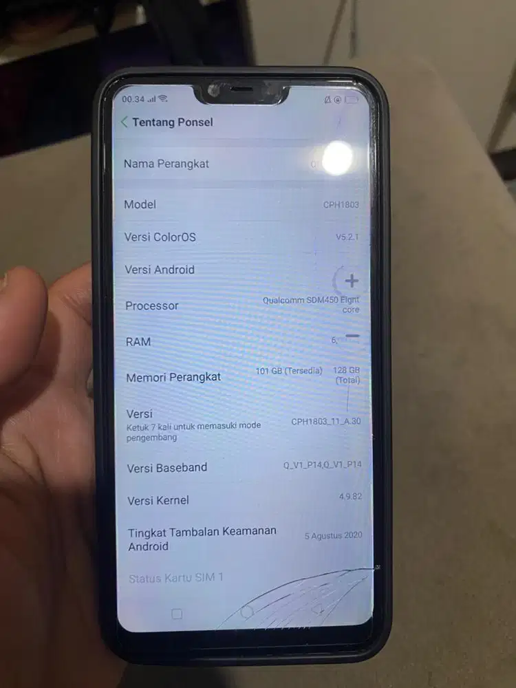 Oppo A3s minus layak