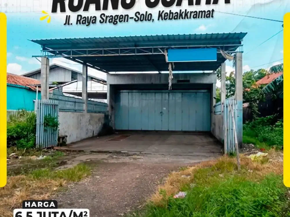 Dijual / Disewakan Ruko Strategis di JL Utama Solo Sragen, Kebakkramat Karanganyar