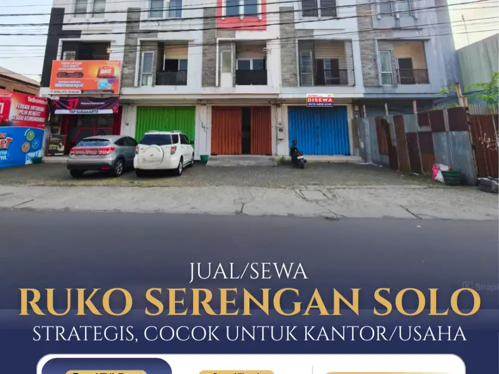 Jual Sewa Ruko Serengan Bangunan 3 Lantai