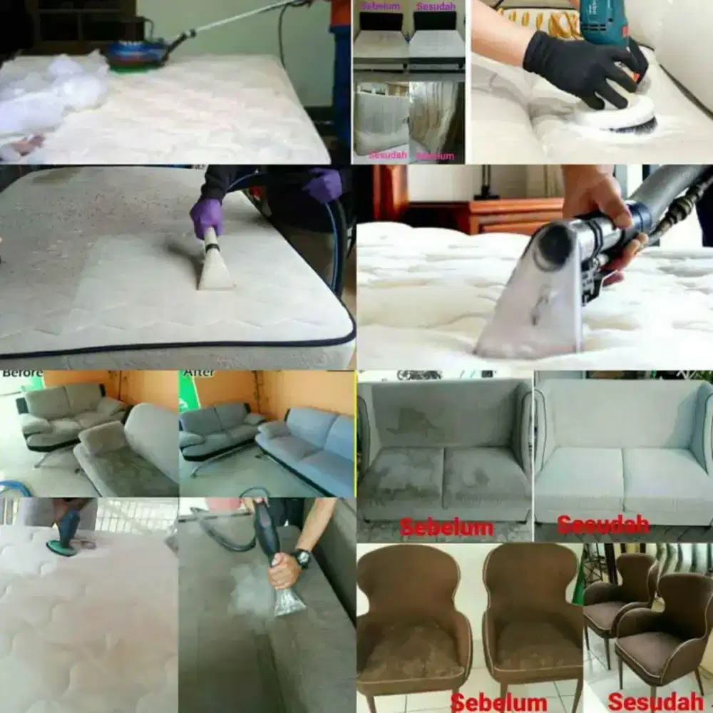Cuci Springbed/Kasur, Cuci Sofa, Cuci Plafon Mobil, Cuci Jok Mobil.