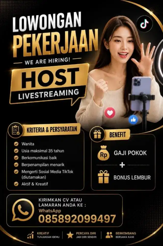 Lowongan kerja Host live