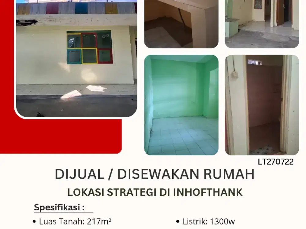 Dijual/sewa rumah lokasi strategis di Inhoftank