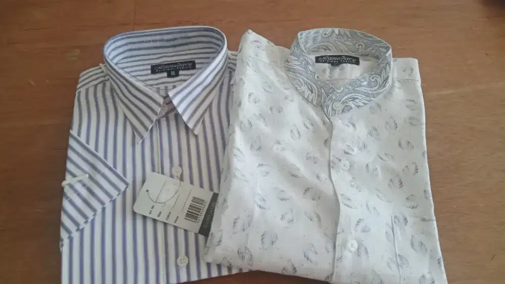 Baju kemeja fashion motif tangan pendek